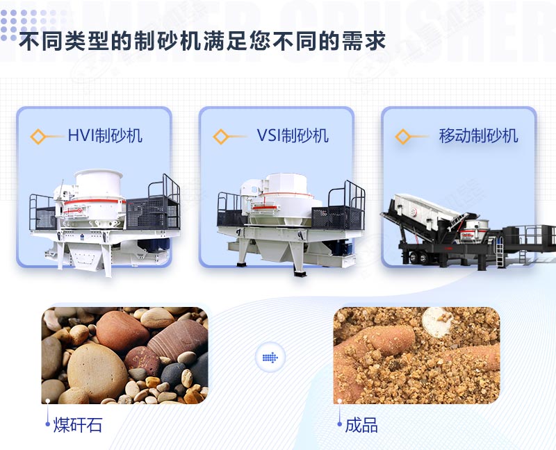 多種類型下的碎石粉砂機(jī)設(shè)備